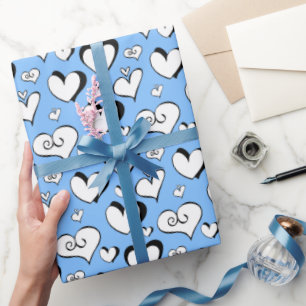 Blue Hearts Wrapping Paper