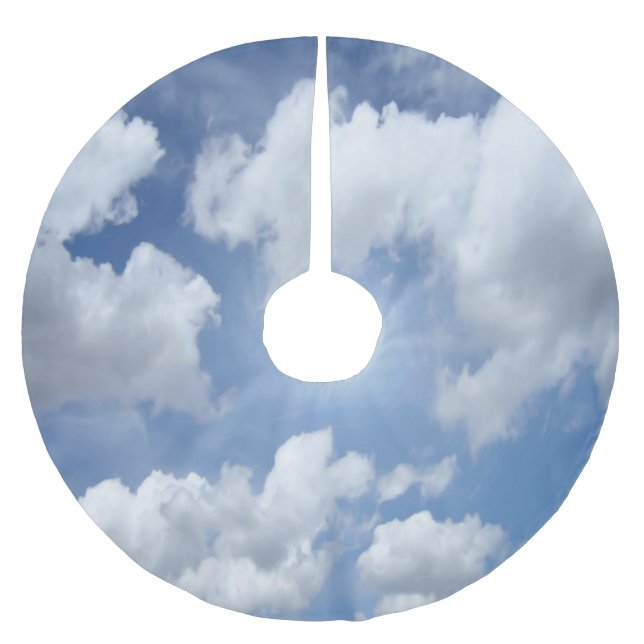 Blue Heaven Clouds + your ideas Brushed Polyester Tree Skirt (Front)