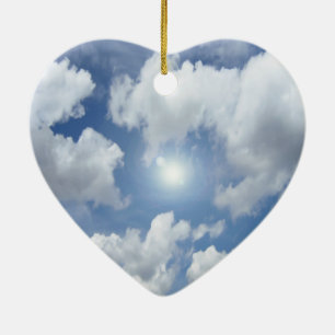 Blue Heaven Clouds + your ideas Ceramic Ornament