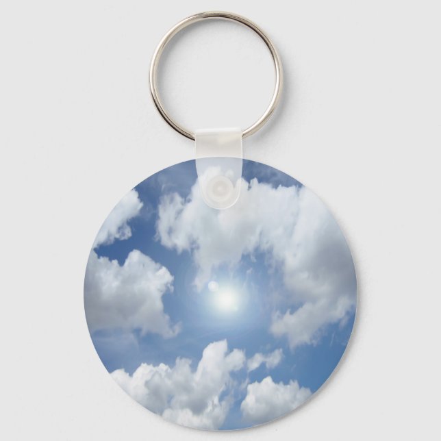 Blue Heaven Clouds + your ideas Keychain (Front)