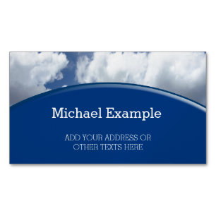 Blue Heaven Clouds + your text & ideas Magnetic Business Card