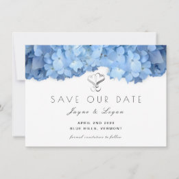 Blue Heaven Floral Économisez Notre Date Cartes Co