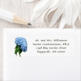 Blue Heaven Floral White Retourner Adresse Étiquet