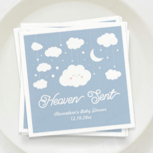 Blue Heaven sent baby shower Napkin