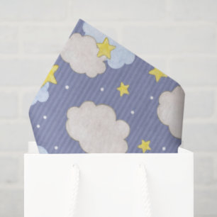  Blue Heavenly Stars And Clouds  Tissue Paper