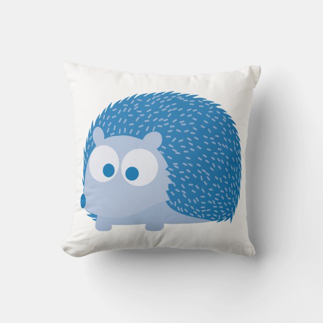 Blue Hedgehog Throw Pillow (Front)