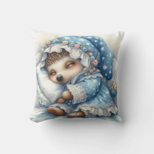 Blue Hedgehogs Throw Pillow 