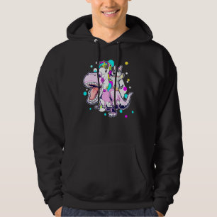 Blue Heeler And Unicorn Ride Dinosaur Hoodie