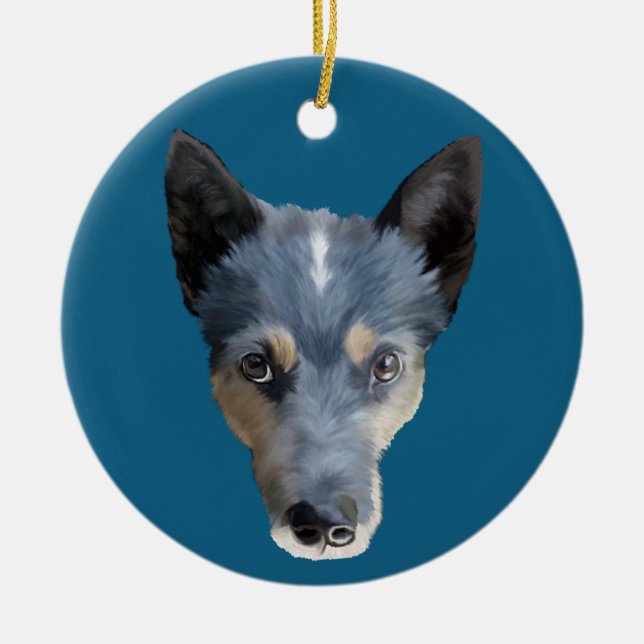 Blue Heeler / Australian Cattle Dog Ceramic Ornament (Front)