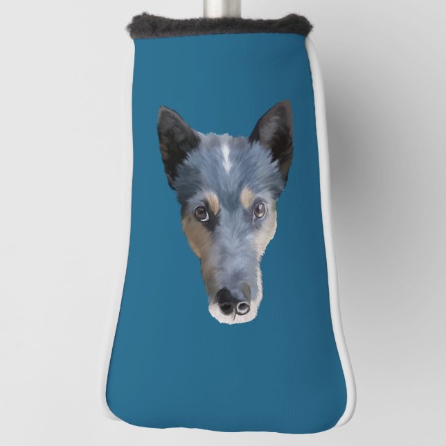 Blue Heeler / Australian Cattle Dog Golf Head Cover (Rotate 90)