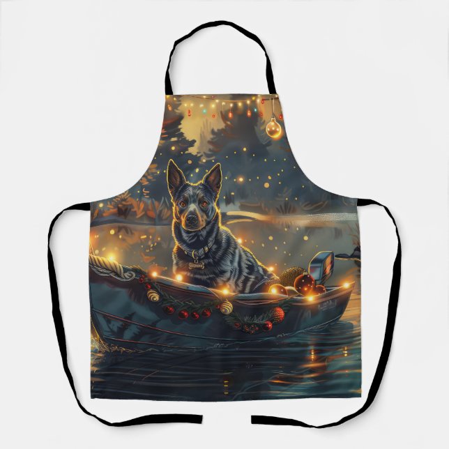 Blue Heeler Christmas Festive Voyage Apron (Front)