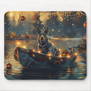 Blue Heeler Christmas Festive Voyage Mouse Pad