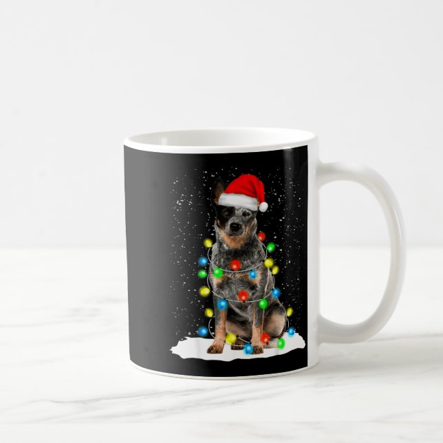 Blue Heeler Christmas Light Funny Gift For Dog Lov Coffee Mug (Right)