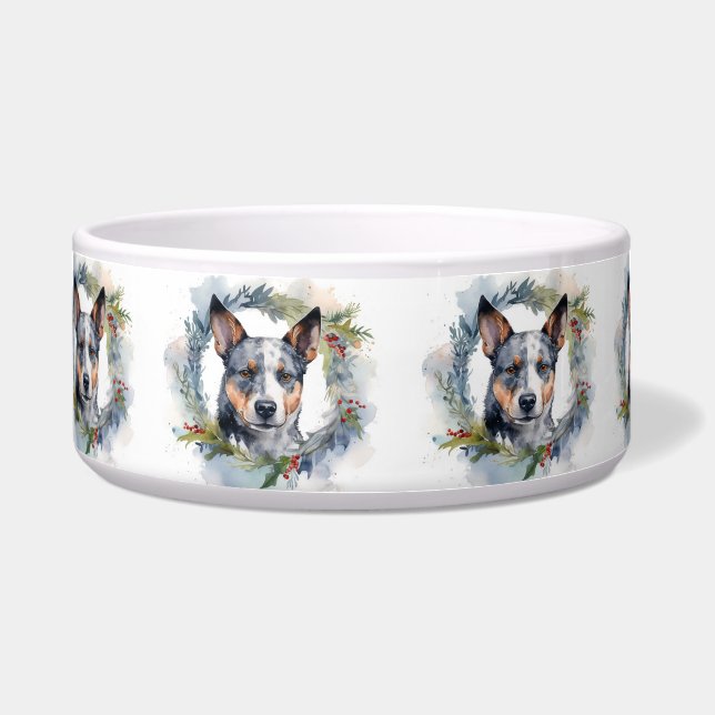 Blue Heeler Christmas Wreath Festive Pup (Front)