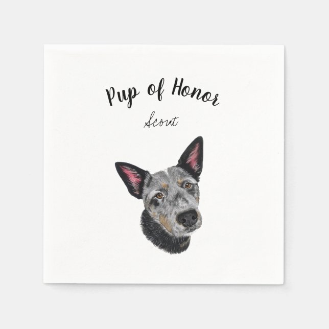 Blue Heeler Cocktail Napkins (Front)