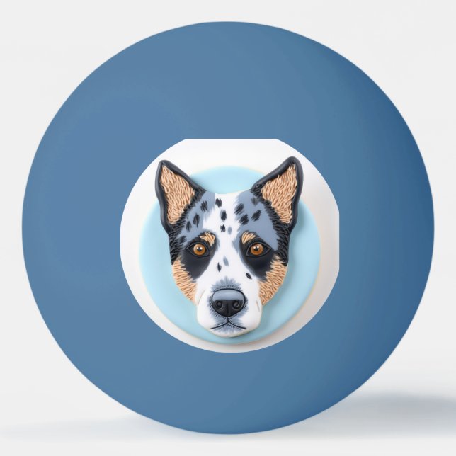 Blue Heeler Dog 3D Inspired Ping Pong Ball (Front)