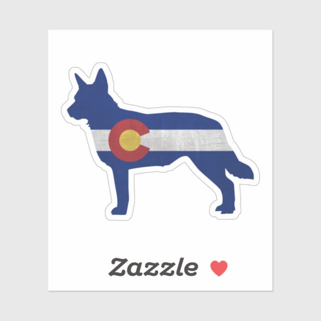 Blue Heeler Dog Breed Silhouette Colorado Flag (Sheet)