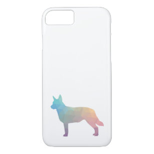 Blue Heeler Dog Breed Silhouette Geo Pastel Case-Mate iPhone Case