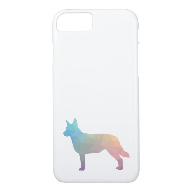 Blue Heeler Dog Breed Silhouette Geo Pastel Case-Mate iPhone Case (Back)