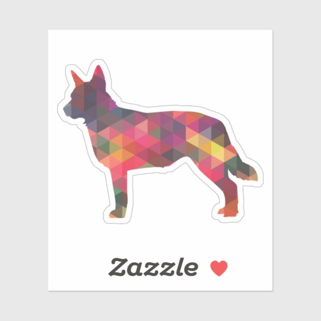 Blue Heeler Dog Geometric Pattern Silhouette Multi (Sheet)
