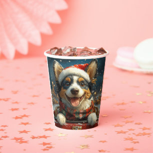 Blue Heeler Dog Roller Coaster Christmas Paper Cups