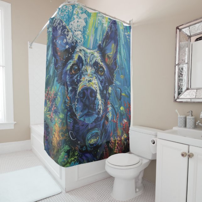 Blue Heeler Dog Scuba Diving Underwater (In Situ)