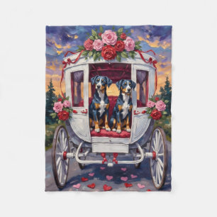 Blue Heeler Dog Valentine's Day Fleece Blanket