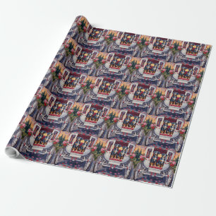 Blue Heeler Dog Valentine's Day Wrapping Paper