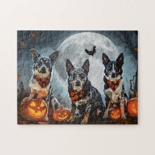 Blue Heeler Halloween Spooky Jigsaw Puzzle
