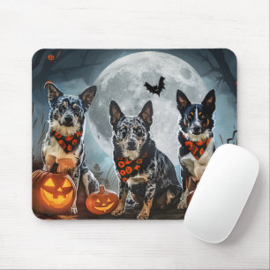 Blue Heeler Halloween Spooky Mouse Pad