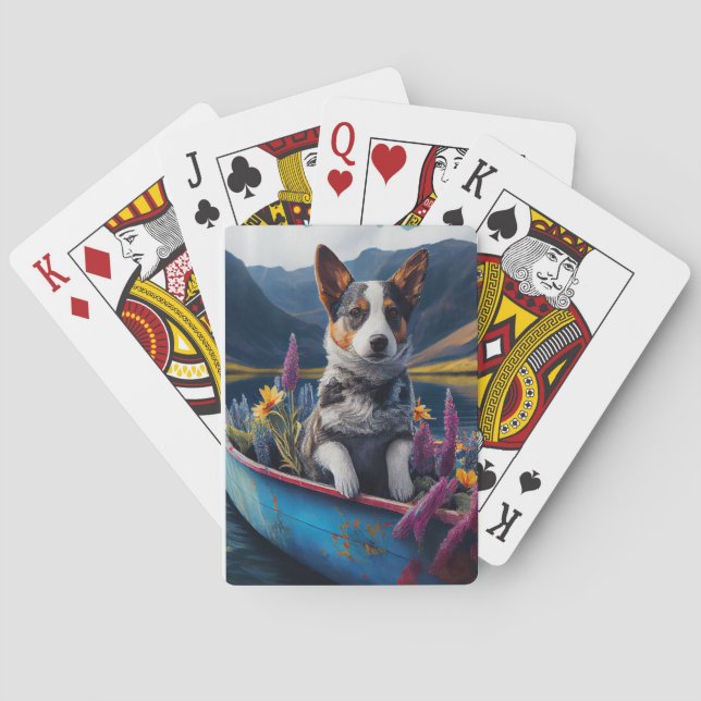 Blue Heeler on a Paddle: A Scenic Adventure Playing Cards (Back)