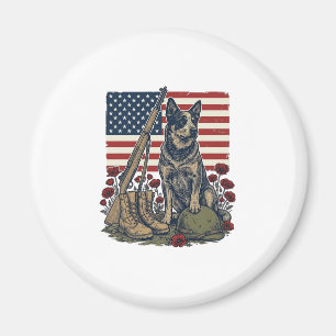 Blue Heeler Patriotic Memorial Vintage Engraving S Magnet