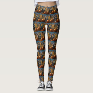 Blue Heeler Puppy Autumn Delight Pumpkin Leggings