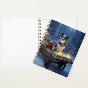 Blue Heeler Snowy Sleigh Christmas Decor  Planner