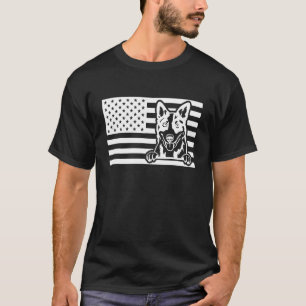 Blue Heeler USA Flag T-Shirt