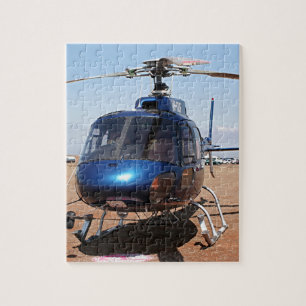 Blue helicopter jigsaw puzzle