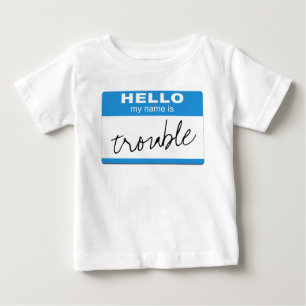 Blue "Hello My Name Is ___" Badge - Personalized Baby T-Shirt