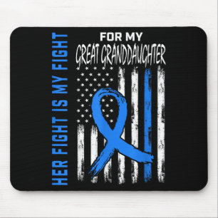 Blue Her Fight Diabetes Awareness Shirt Great Gran Mouse Pad