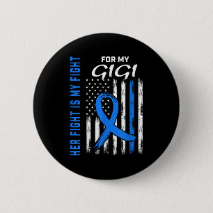 Blue Her Fight Is My Fight Diabetes Awareness Shir 2 Inch Round Button