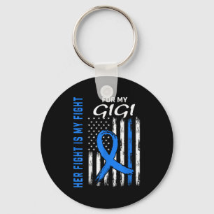 Blue Her Fight Is My Fight Diabetes Awareness Shir Keychain