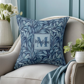 Blue Heritage Monogram Accent Pillow