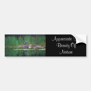 Blue Heron Appreciate Nature Bumper Sticker