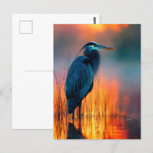 Blue Heron at Sunrise Postcard