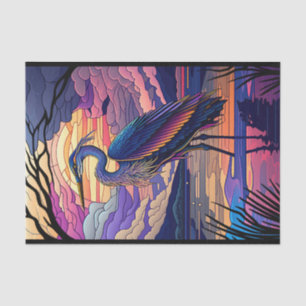 Blue Heron at Sunset Tissue Paper