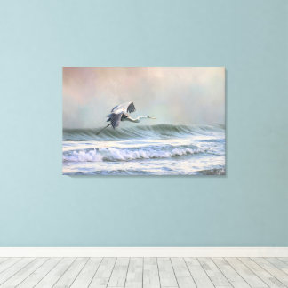Blue Heron at the Beach Canvas Print