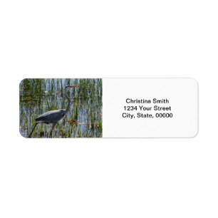 Blue Heron Bird Photo Personnaliser Adresse de ret