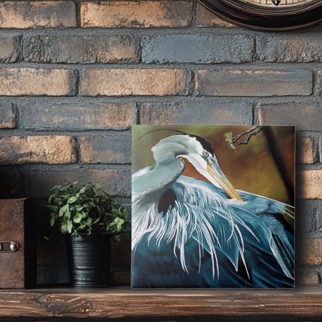 Blue Heron Bird Tile (Creator Uploaded)