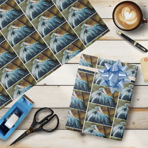 Blue Heron Bird Wrapping Paper