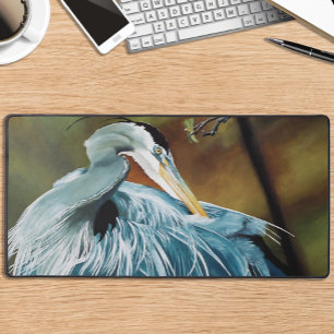 Blue Heron Blue Desk Mat