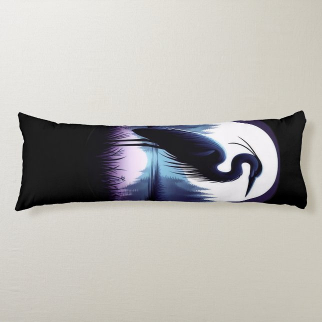 Blue Heron Body Pillow (Front)